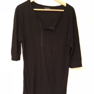 Zara Mens 3/4 Sleeve Black Shirt - Medium